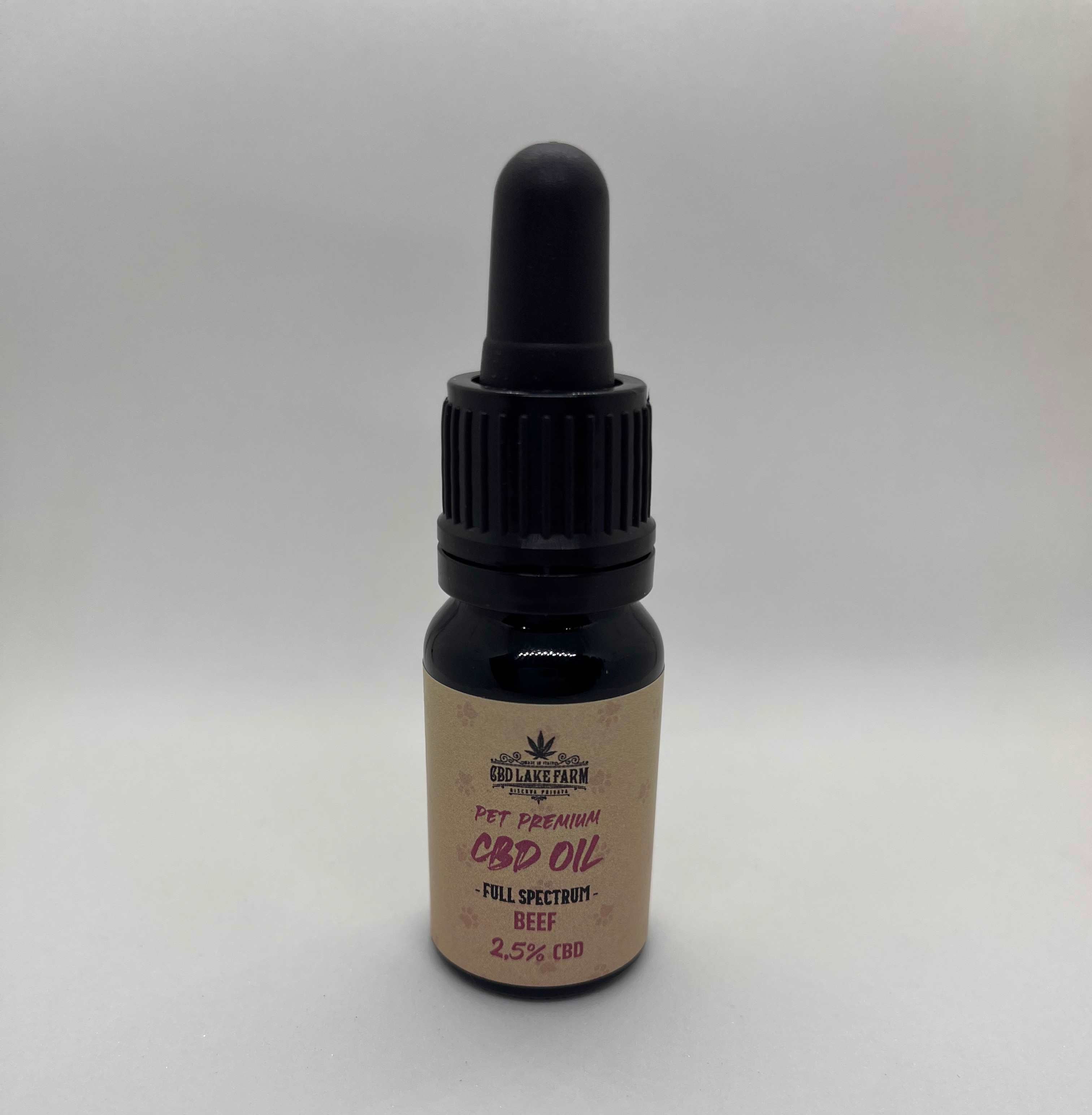 Olio al CBD 2,5% beef per gatti e cani di piccola taglia.