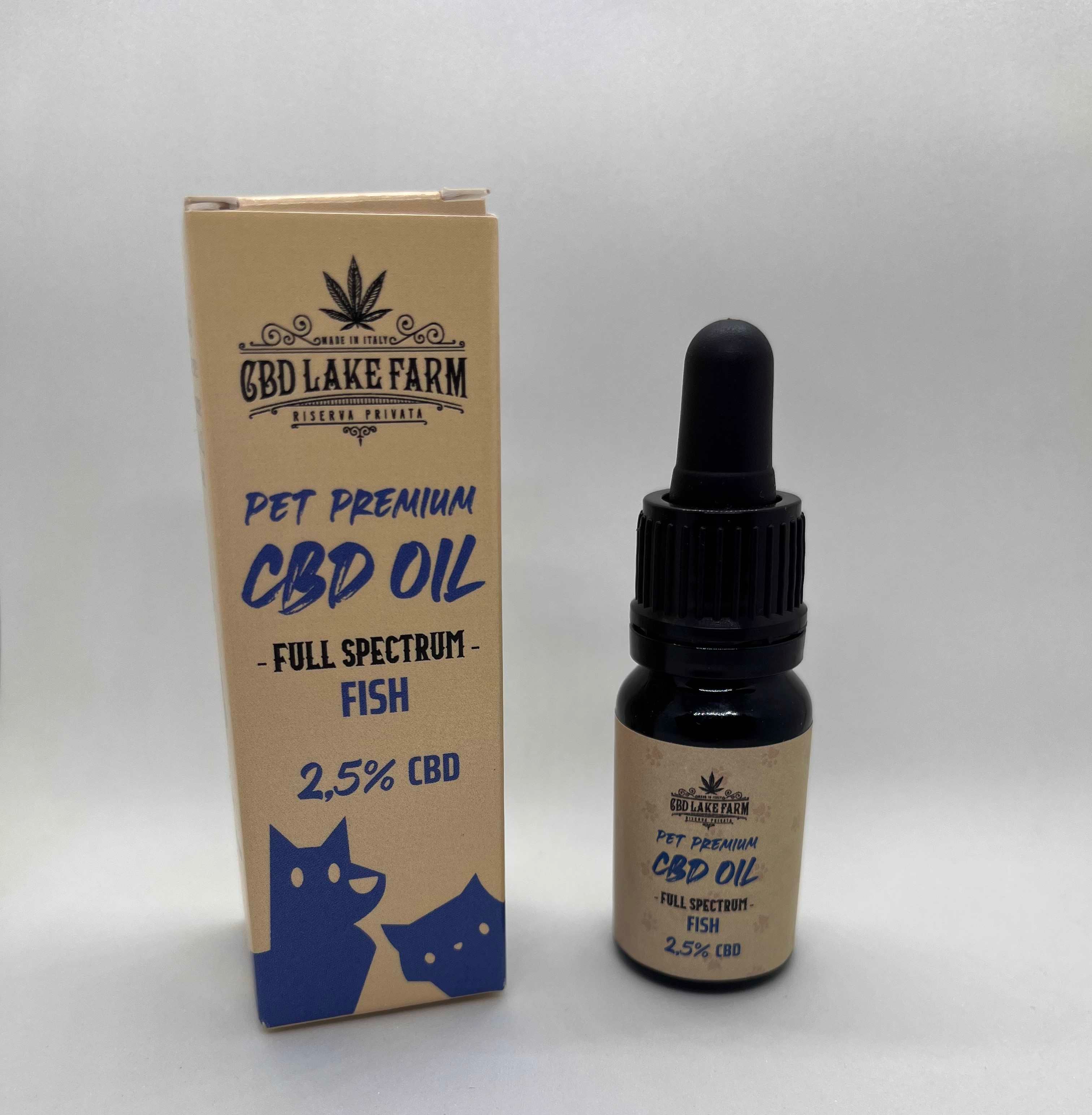 Olio CBD 2,5% fish per gatti e cani piccola taglia